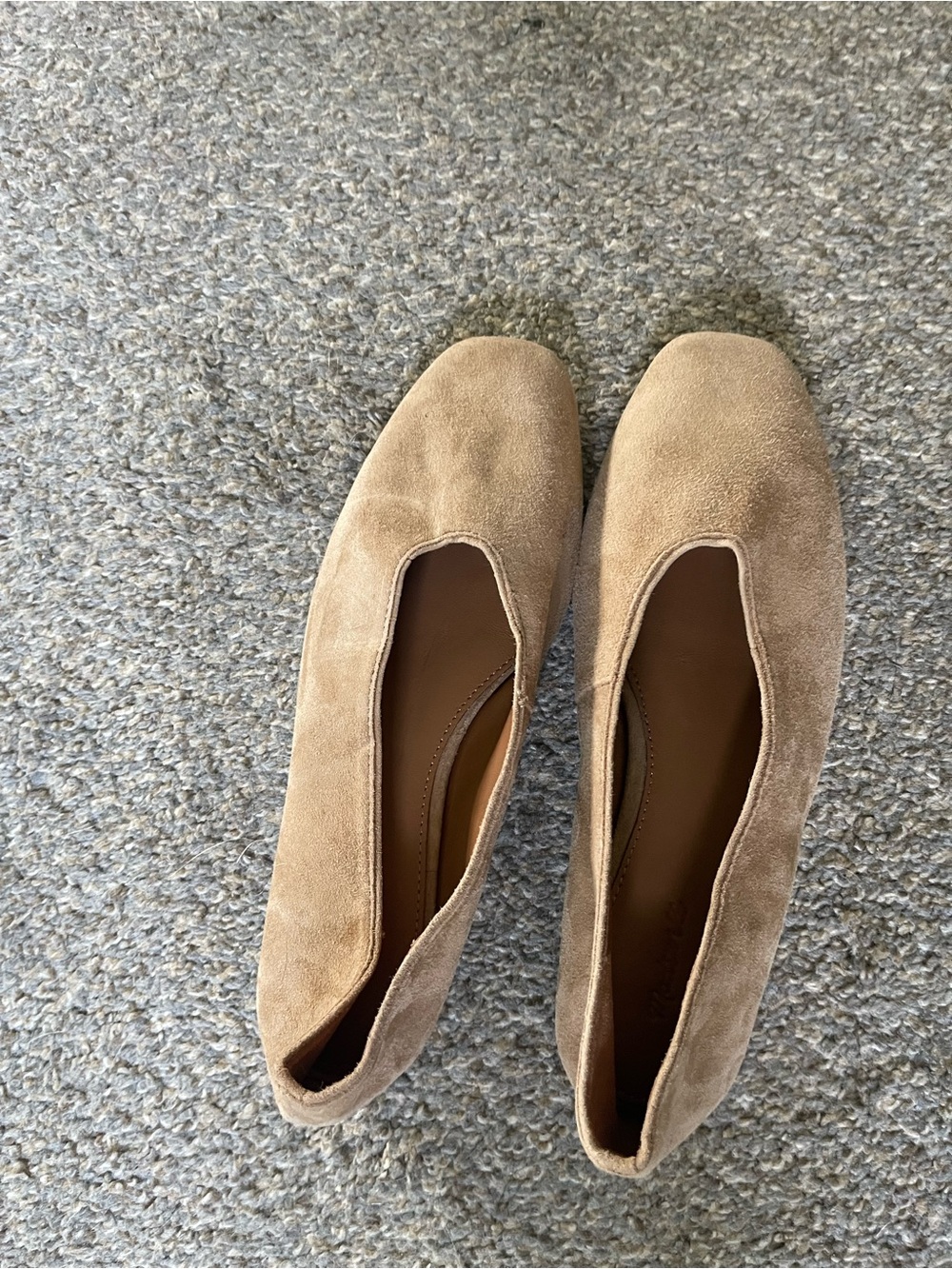Madewell Women's Suede Slip-On Loafers in Light Tan